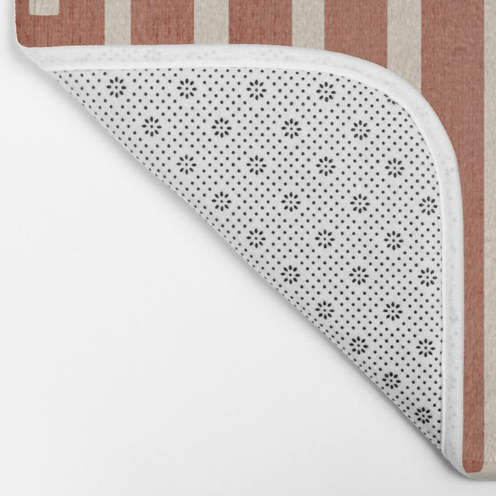 Dark Terracotta Geometric Design Artwork Bath Mat Gallery Image 2