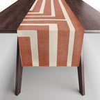 Dark Terracotta Geometric Design Artwork Table Runner Gallery Image 1