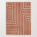 Dark Terracotta Geometric Design Artwork Poster Gallery Image 4