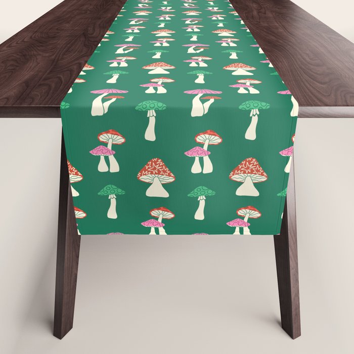 Festive Mushroom Pattern Table Runner Gallery Image 1