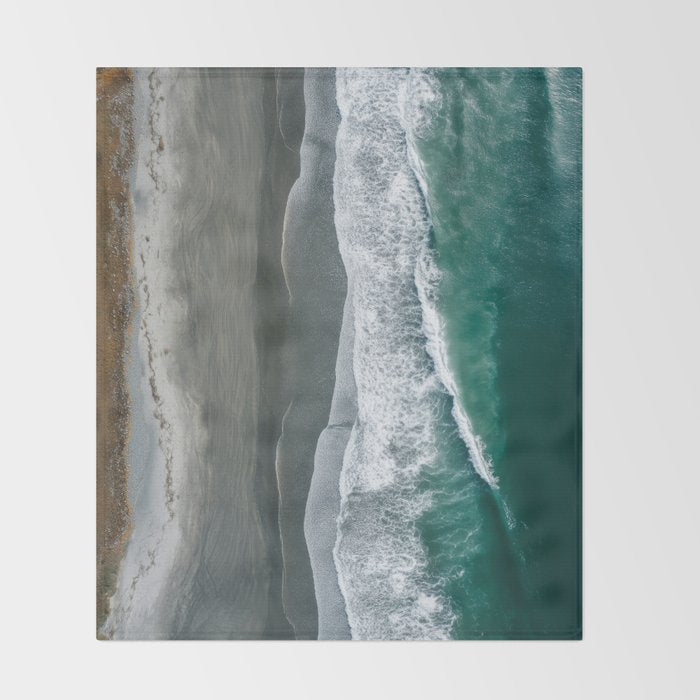 Aerial Coastlines - Modern Ocean Photography Print Throw Blanket Gallery Image 2
