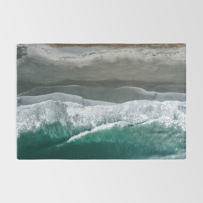 Aerial Coastlines - Modern Ocean Photography Print Rug Gallery Image 2