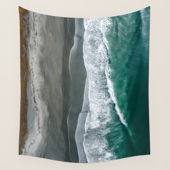 Aerial Coastlines - Modern Ocean Photography Print Wall Tapestry Gallery Image 1