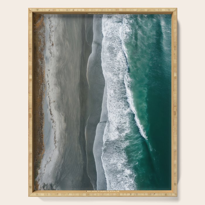 Aerial Coastlines - Modern Ocean Photography Print Serving Tray Gallery Image 1