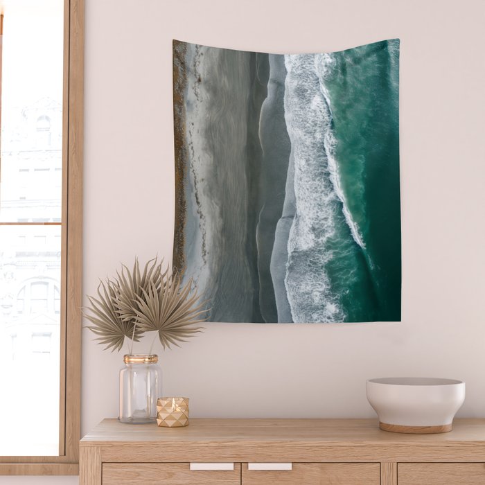 Aerial Coastlines - Modern Ocean Photography Print Wall Tapestry Gallery Image 2