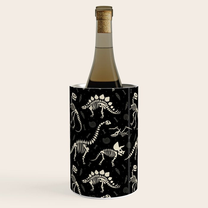 Dinosaur Fossils on Black Wine Chiller Gallery Image 2