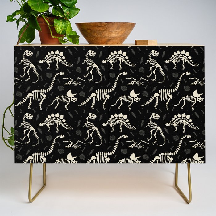 Dinosaur Fossils on Black Credenza Gallery Image 1