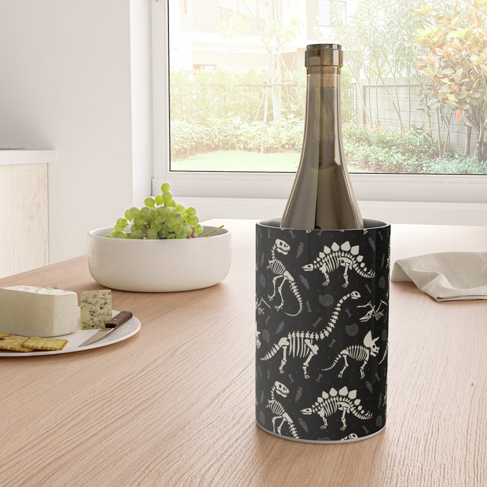 Dinosaur Fossils on Black Wine Chiller Gallery Image 4