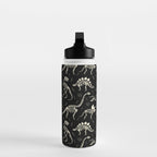 Dinosaur Fossils on Black Water Bottle Gallery Image 3