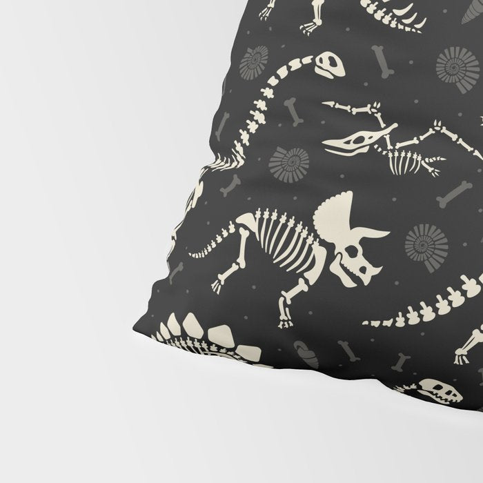 Dinosaur Fossils on Black Pillow Sham Gallery Image 4