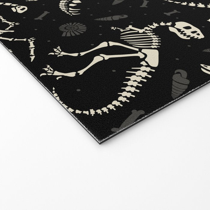 Dinosaur Fossils on Black Welcome Mat Gallery Image 2