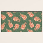 Dancing Pinecones in Sage Green & Red Desk Mat Gallery Image 3