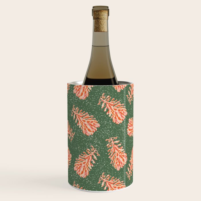 Dancing Pinecones in Sage Green & Red Wine Chiller Gallery Image 2