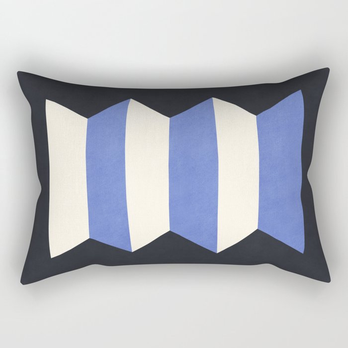 Geometric Vase - White Blue on Dark Rectangular Pillow Gallery Image 1