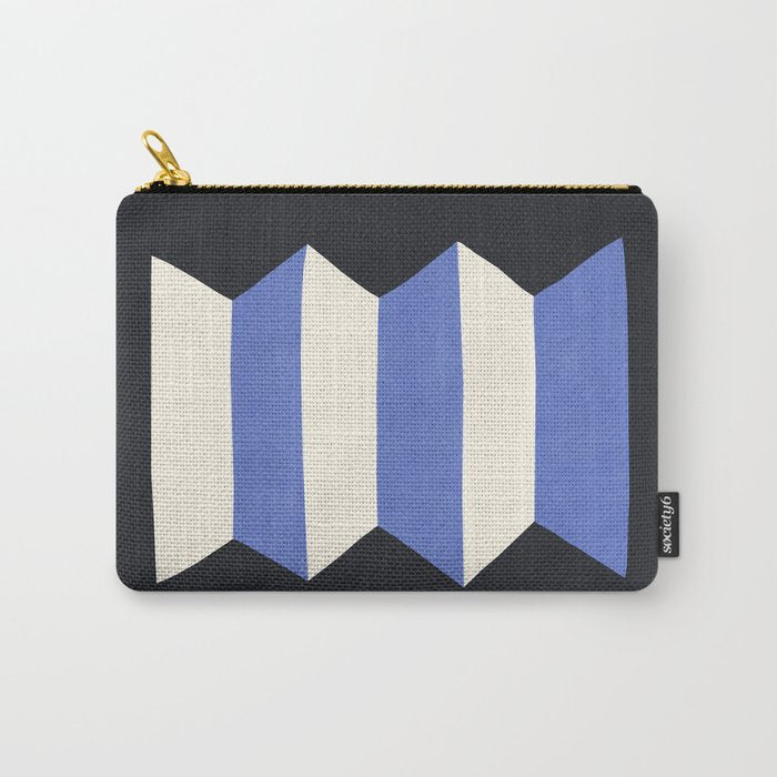 Geometric Vase - White Blue on Dark Carry All Pouch Gallery Image 1