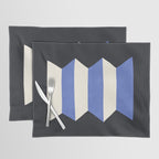 Geometric Vase - White Blue on Dark Placemat Gallery Image 1
