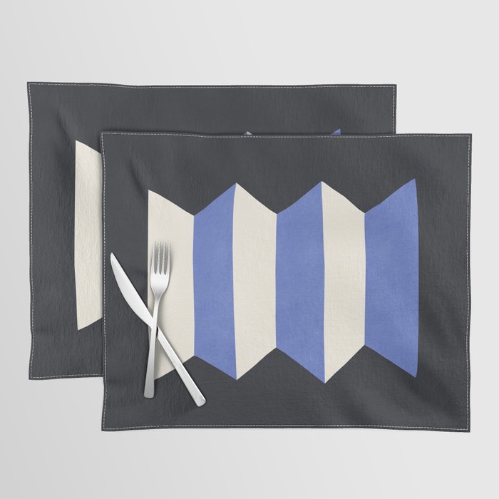 Geometric Vase - White Blue on Dark Placemat Gallery Image 1