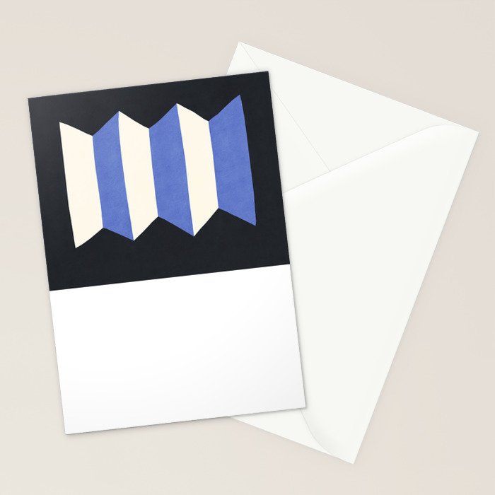 Geometric Vase - White Blue on Dark Stationery Card Gallery Image 2