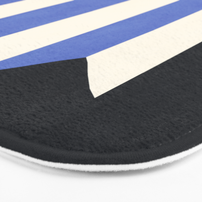 Geometric Vase - White Blue on Dark Bath Mat Gallery Image 3