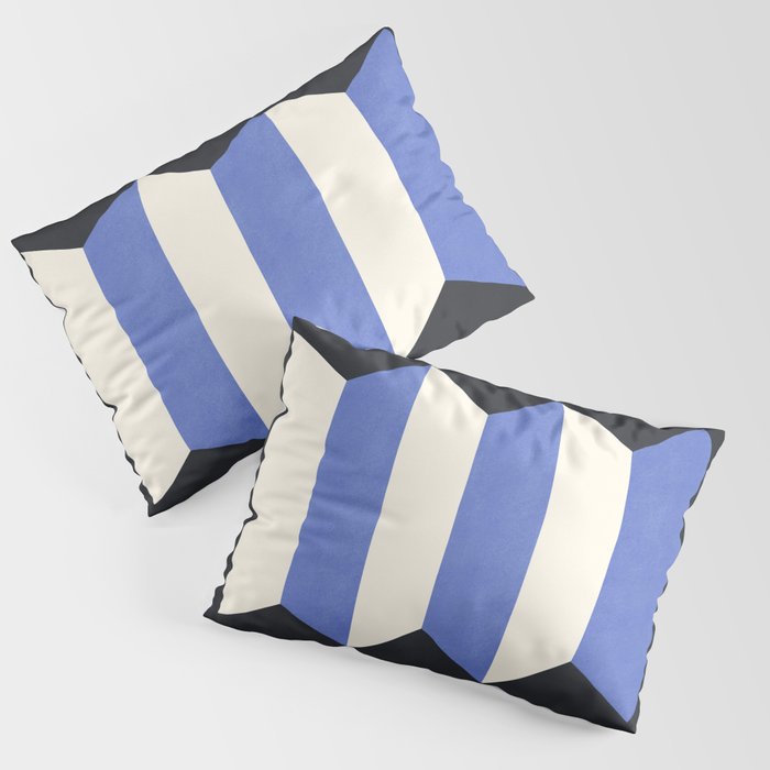 Geometric Vase - White Blue on Dark Pillow Sham Gallery Image 1