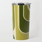 Mid Century Modern Decoration 663 Olive Green and Beige Travel Mug Gallery Image 1