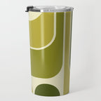 Mid Century Modern Decoration 663 Olive Green and Beige Travel Mug Gallery Image 3