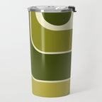 Mid Century Modern Decoration 663 Olive Green and Beige Travel Mug Gallery Image 2