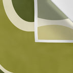 Mid Century Modern Decoration 663 Olive Green and Beige Wall Tapestry Gallery Image 3