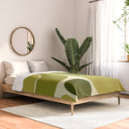 Mid Century Modern Decoration 663 Olive Green and Beige Comforter Gallery Image 2