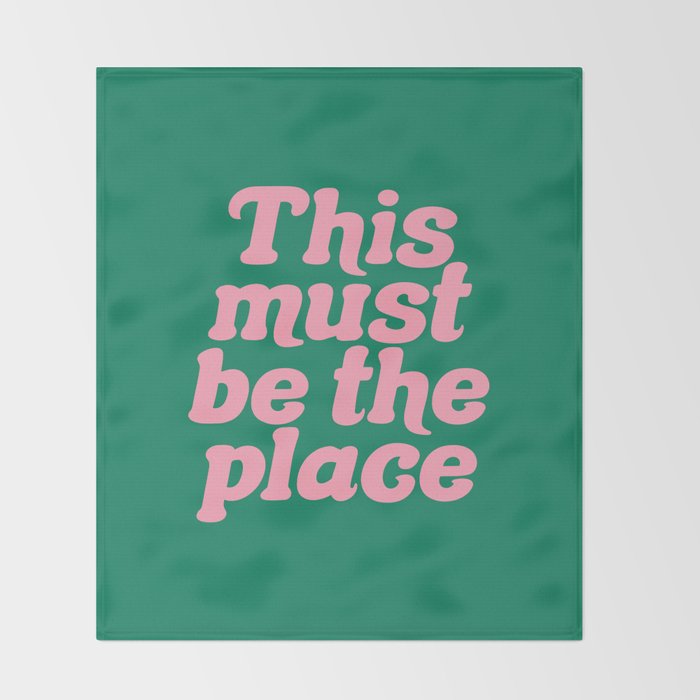 This Must Be The Place - Green Pink Throw Blanket Gallery Image 2