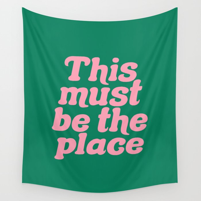 This Must Be The Place - Green Pink Wall Tapestry Gallery Image 4