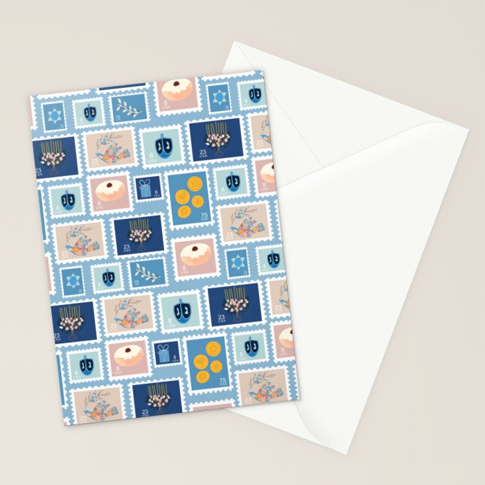 Hanukkah Stamps Stationery Card Gallery Image 2