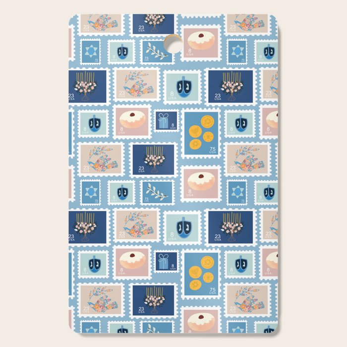 Hanukkah Stamps Cutting Board Gallery Image 1