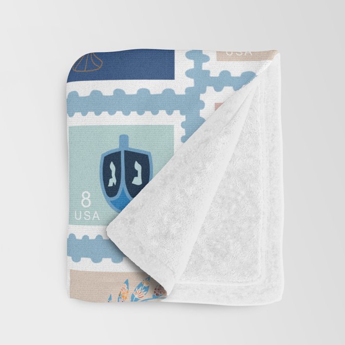 Hanukkah Stamps Throw Blanket Gallery Image 3