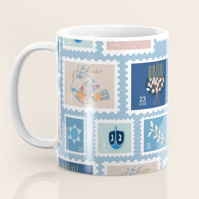Hanukkah Stamps Coffee Mug Gallery Image 3