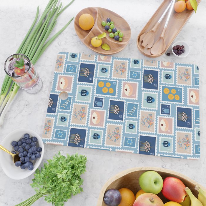 Hanukkah Stamps Cutting Board Gallery Image 2