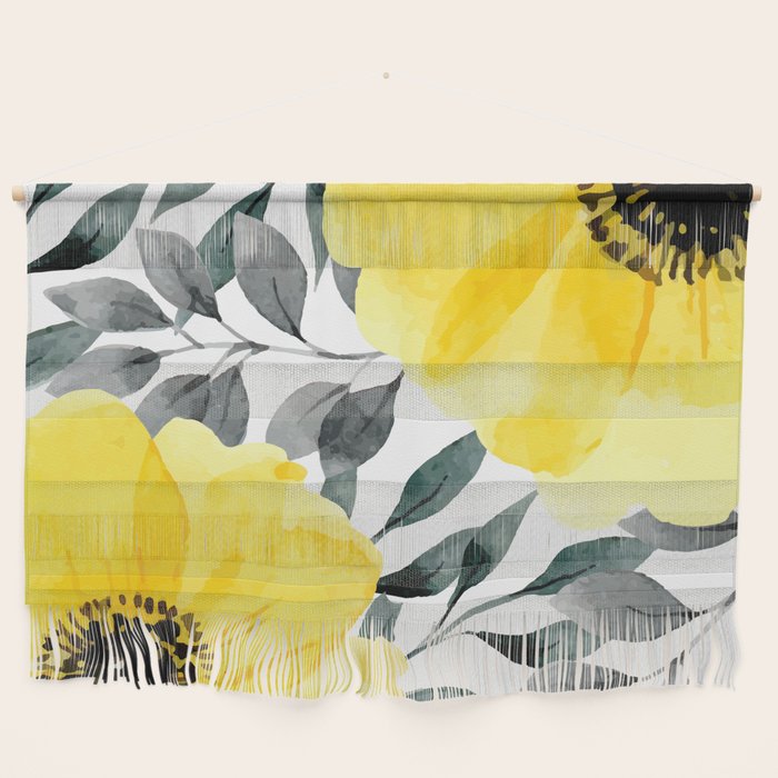 Big yellow watercolor flowers Wall Hanging Gallery Image 1