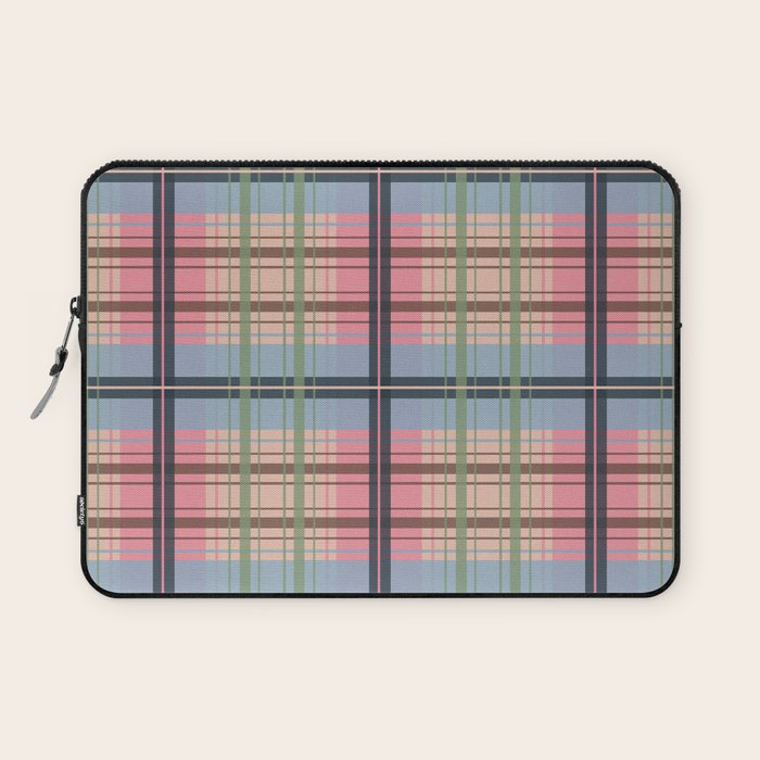 Pastel Tartan Delight Laptop Sleeve Gallery Image 1