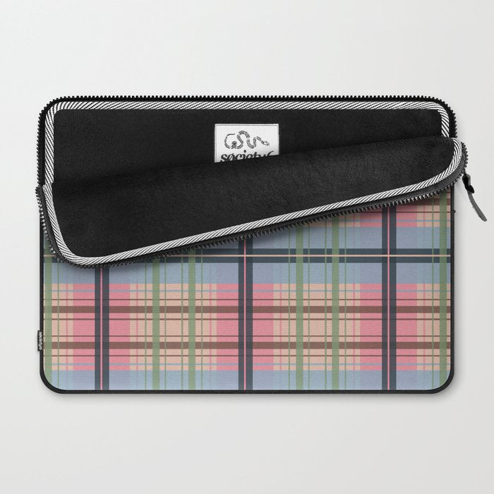 Pastel Tartan Delight Laptop Sleeve Gallery Image 2