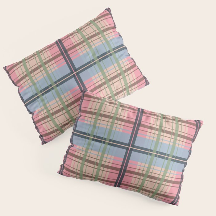 Pastel Tartan Delight Pillow Sham Gallery Image 3