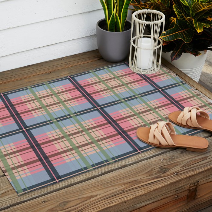 Pastel Tartan Delight Outdoor Rug Gallery Image 2
