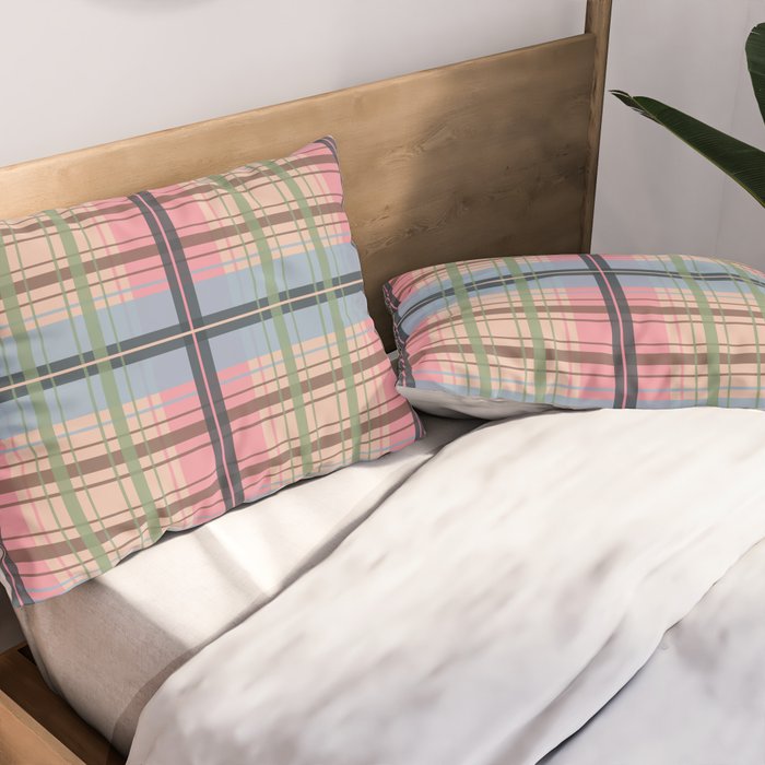 Pastel Tartan Delight Pillow Sham Gallery Image 2