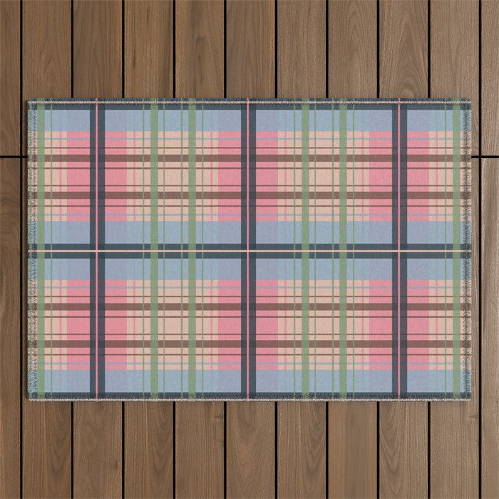 Pastel Tartan Delight Outdoor Rug Gallery Image 1