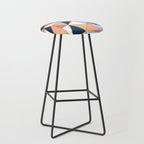 Festive, Geometric Art, Orange, Navy, Blue, Gold, Abstract Art Stool Gallery Image 1