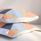 Festive, Geometric Art, Orange, Navy, Blue, Gold, Abstract Art Pillow Sham Gallery Image 3