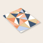Festive, Geometric Art, Orange, Navy, Blue, Gold, Abstract Art Notebook Gallery Image 3