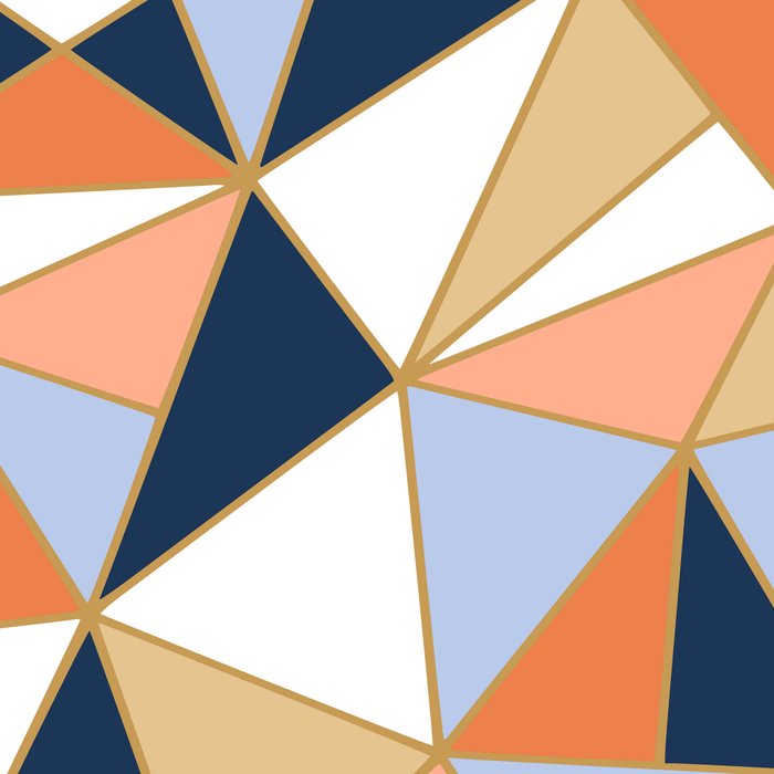 Festive, Geometric Art, Orange, Navy, Blue, Gold, Abstract Art Coffee Mug Gallery Image 2