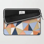 Festive, Geometric Art, Orange, Navy, Blue, Gold, Abstract Art Laptop Sleeve Gallery Image 2