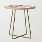 Festive, Geometric Art, Orange, Navy, Blue, Gold, Abstract Art Side Table Gallery Image 1