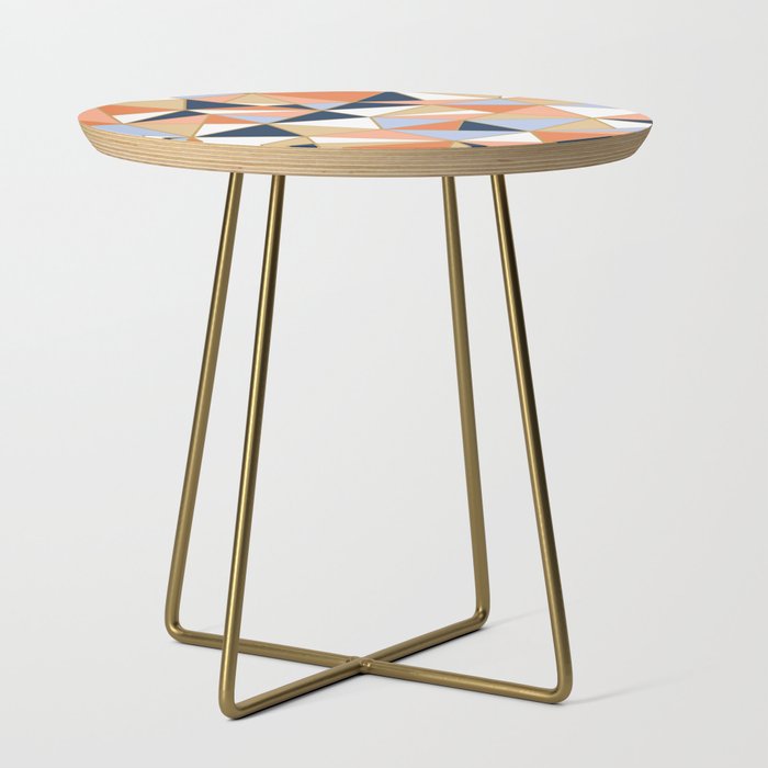 Festive, Geometric Art, Orange, Navy, Blue, Gold, Abstract Art Side Table Gallery Image 1
